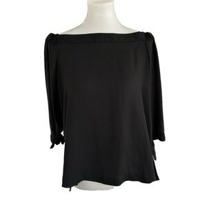 Ann Taylor LOFT off the shoulder three-quarter length tie sleeves top